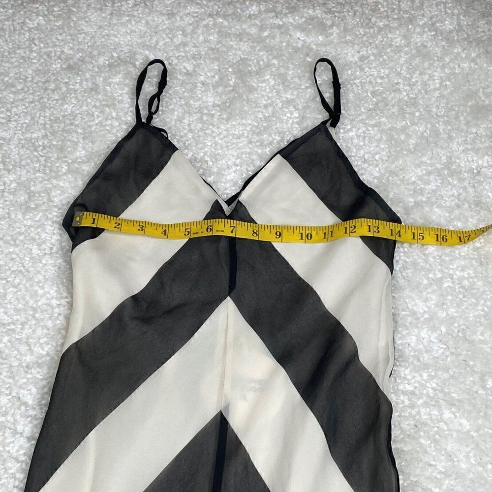 Christopher John Roberts Black White Chevron Slip Maxi Dress NEW - Picture 16 of 16